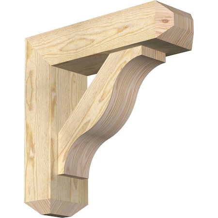 Ekena Millwork Funston Craftsman Rough Sawn Bracket w/ Offset Brace, Douglas Fir, 6"W x 20"D x 20"H BKT0604X20X20FST04RDF